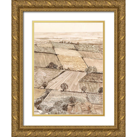 Arable Land II Gold Ornate Wood Framed Art Print with Double Matting by Popp, Grace