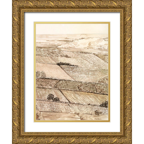 Arable Land III Gold Ornate Wood Framed Art Print with Double Matting by Popp, Grace