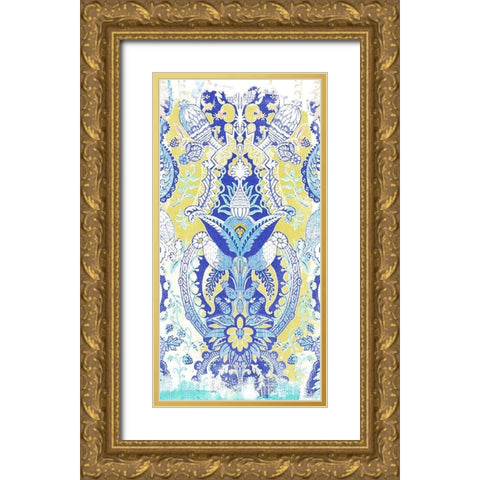 Textile Offset II Gold Ornate Wood Framed Art Print with Double Matting by Vess, June Erica