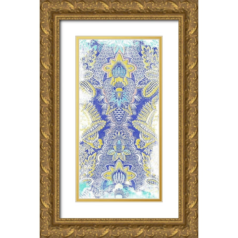 Textile Offset IV Gold Ornate Wood Framed Art Print with Double Matting by Vess, June Erica