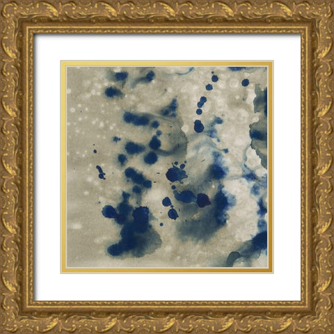 Indigo Fusion I Gold Ornate Wood Framed Art Print with Double Matting by Binder, Vanessa