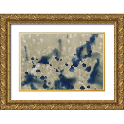 Indigo Fusion III Gold Ornate Wood Framed Art Print with Double Matting by Binder, Vanessa