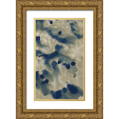 Indigo Fusion VI Gold Ornate Wood Framed Art Print with Double Matting by Binder, Vanessa