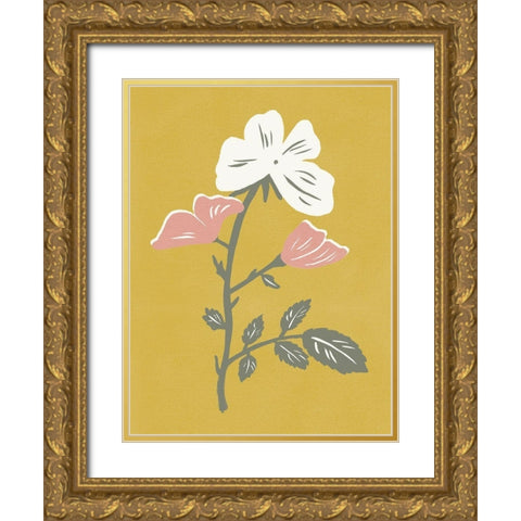 Blossom Bud I Gold Ornate Wood Framed Art Print with Double Matting by Wang, Melissa