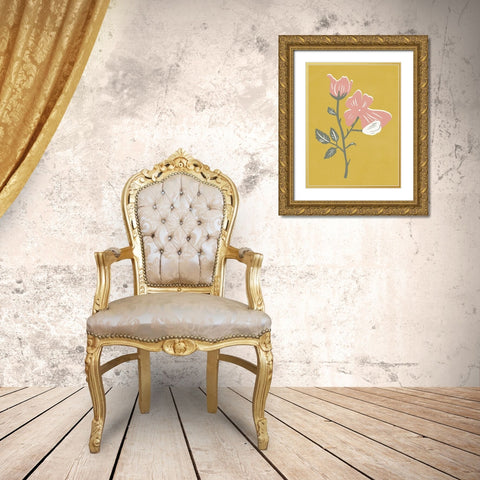 Blossom Bud II Gold Ornate Wood Framed Art Print with Double Matting by Wang, Melissa