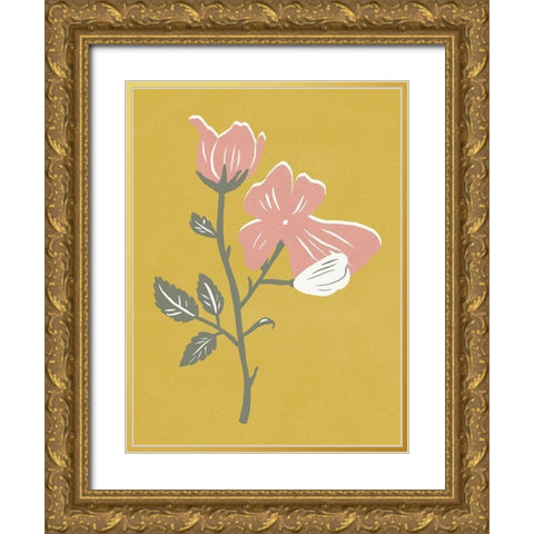 Blossom Bud II Gold Ornate Wood Framed Art Print with Double Matting by Wang, Melissa