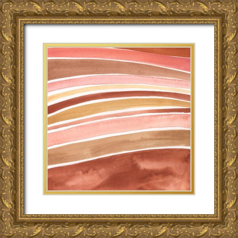 Earthen Strata I Gold Ornate Wood Framed Art Print with Double Matting by Borges, Victoria