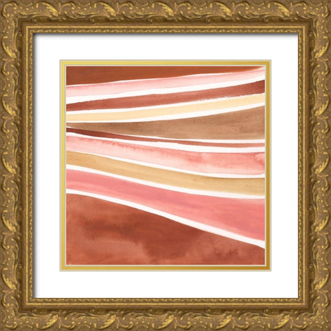 Earthen Strata II Gold Ornate Wood Framed Art Print with Double Matting by Borges, Victoria