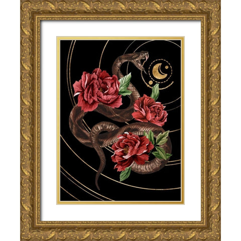 Burn and Shine I Gold Ornate Wood Framed Art Print with Double Matting by Wang, Melissa