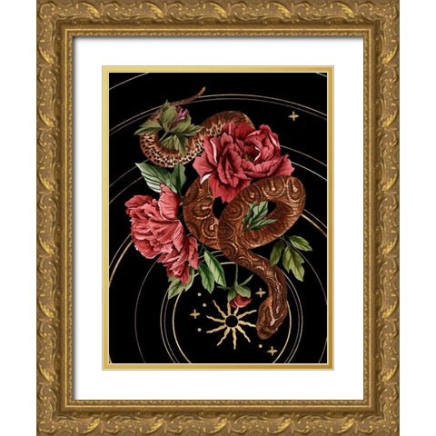 Burn and Shine III Gold Ornate Wood Framed Art Print with Double Matting by Wang, Melissa