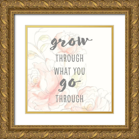 Grow Through I Gold Ornate Wood Framed Art Print with Double Matting by Studio W