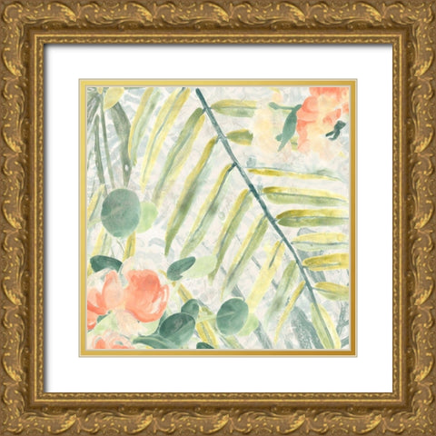 Palm Garden II Gold Ornate Wood Framed Art Print with Double Matting by Vess, June Erica
