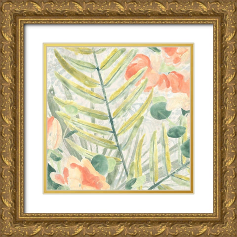 Palm Garden III Gold Ornate Wood Framed Art Print with Double Matting by Vess, June Erica