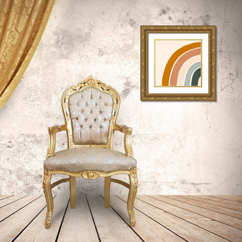 Retro Rainbow I Gold Ornate Wood Framed Art Print with Double Matting by Borges, Victoria