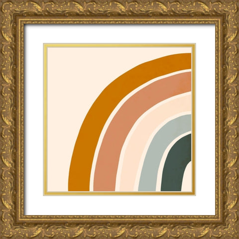 Retro Rainbow I Gold Ornate Wood Framed Art Print with Double Matting by Borges, Victoria