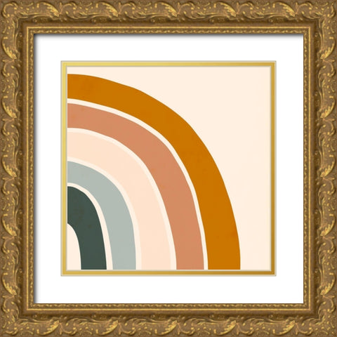 Retro Rainbow II Gold Ornate Wood Framed Art Print with Double Matting by Borges, Victoria
