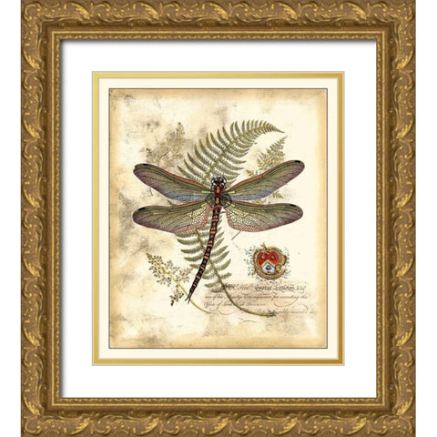 Regal Dragonfly I Gold Ornate Wood Framed Art Print with Double Matting by Vision Studio