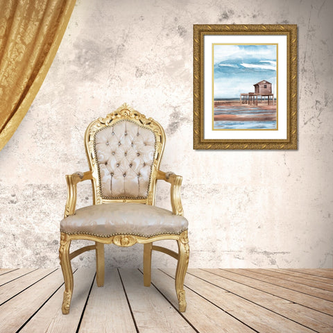 Along the Shoreline I Gold Ornate Wood Framed Art Print with Double Matting by Wang, Melissa