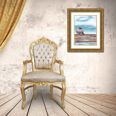 Along the Shoreline II Gold Ornate Wood Framed Art Print with Double Matting by Wang, Melissa