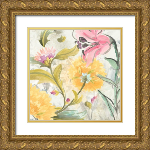 Garden al Fresco I Gold Ornate Wood Framed Art Print with Double Matting by Vess, June Erica