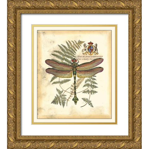 Regal Dragonfly III Gold Ornate Wood Framed Art Print with Double Matting by Vision Studio