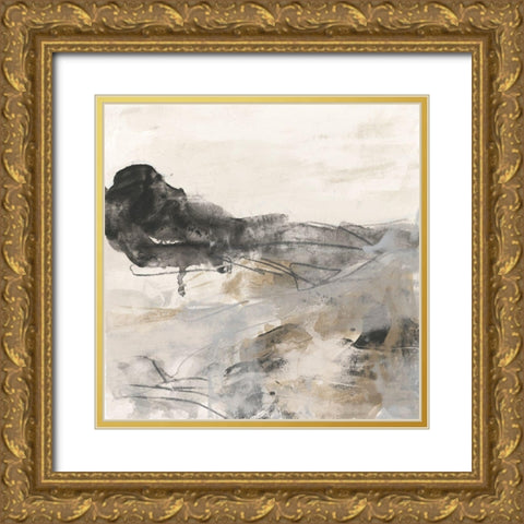 Stone River I Gold Ornate Wood Framed Art Print with Double Matting by Vess, June Erica