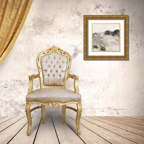 Stone River II Gold Ornate Wood Framed Art Print with Double Matting by Vess, June Erica
