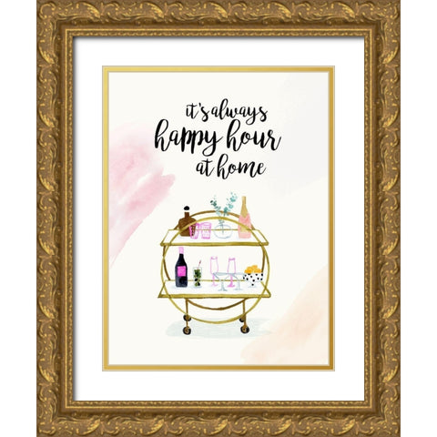 Happy Hour at Home I Gold Ornate Wood Framed Art Print with Double Matting by Borges, Victoria