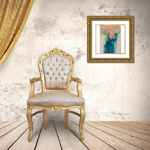 Posy IV Gold Ornate Wood Framed Art Print with Double Matting by Jachimiec, Sue