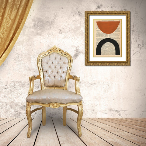 Modern Prose I Gold Ornate Wood Framed Art Print with Double Matting by Stramel, Renee W.