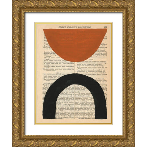 Modern Prose I Gold Ornate Wood Framed Art Print with Double Matting by Stramel, Renee W.