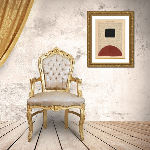 Modern Prose IV Gold Ornate Wood Framed Art Print with Double Matting by Stramel, Renee W.