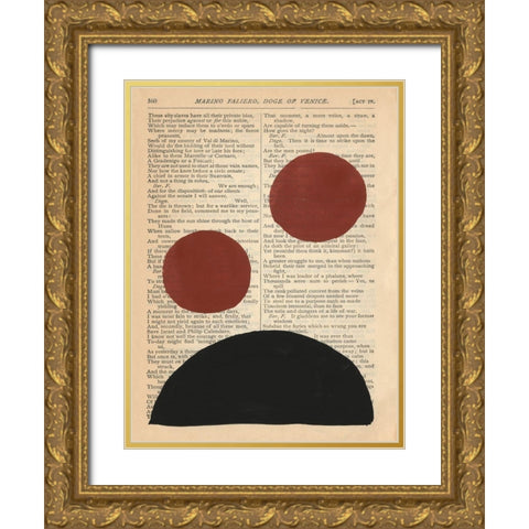 Modern Prose XII Gold Ornate Wood Framed Art Print with Double Matting by Stramel, Renee W.