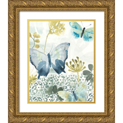 Butterfly Concerto II Gold Ornate Wood Framed Art Print with Double Matting by Vess, June Erica