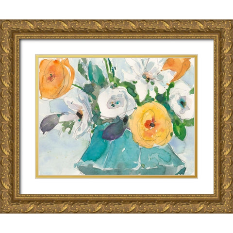 The Bouquet II Gold Ornate Wood Framed Art Print with Double Matting by Dixon, Samuel