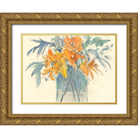 Day Lily Moment II Gold Ornate Wood Framed Art Print with Double Matting by Dixon, Samuel