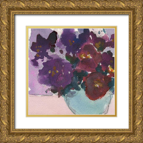 African Violet I Gold Ornate Wood Framed Art Print with Double Matting by Dixon, Samuel