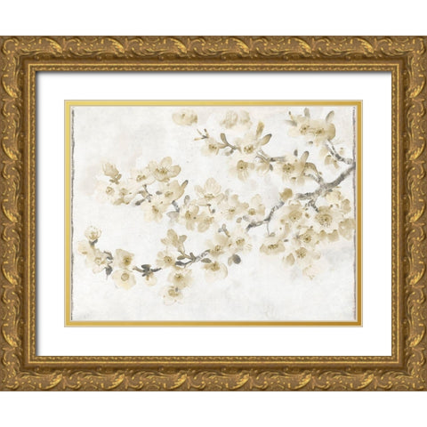 Neutral Cherry Blossom Composition I Gold Ornate Wood Framed Art Print with Double Matting by OToole, Tim