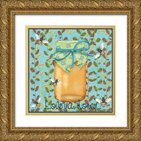Bees and Honey II Gold Ornate Wood Framed Art Print with Double Matting by Reynolds, Jade