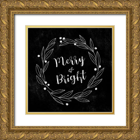 Modern Gingham Christmas I Gold Ornate Wood Framed Art Print with Double Matting by Caroline, Emma