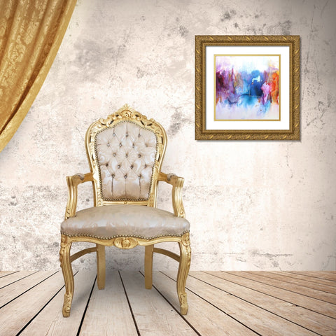 Electro I Gold Ornate Wood Framed Art Print with Double Matting by Herrera, Leticia