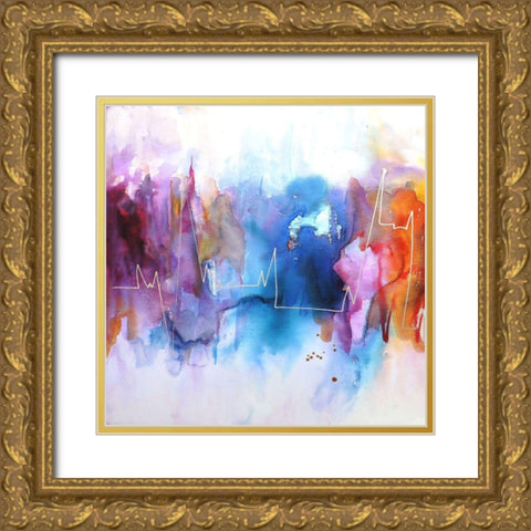 Electro I Gold Ornate Wood Framed Art Print with Double Matting by Herrera, Leticia