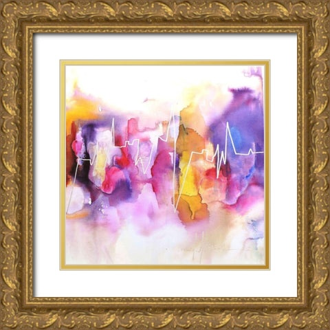 Electro II Gold Ornate Wood Framed Art Print with Double Matting by Herrera, Leticia
