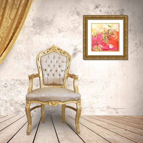 En Naranjas I Gold Ornate Wood Framed Art Print with Double Matting by Herrera, Leticia