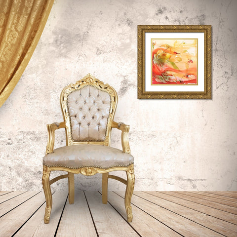 En Naranjas II Gold Ornate Wood Framed Art Print with Double Matting by Herrera, Leticia