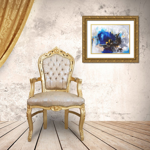 Mi Ciudad Gold Ornate Wood Framed Art Print with Double Matting by Herrera, Leticia