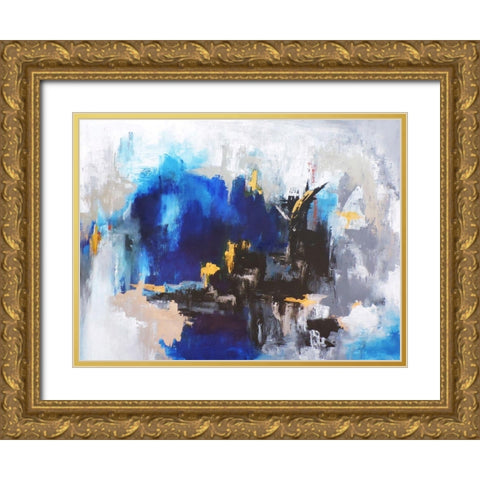 Mi Ciudad Gold Ornate Wood Framed Art Print with Double Matting by Herrera, Leticia