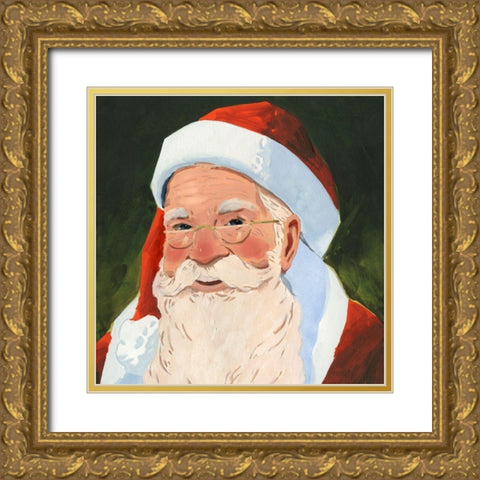 Santa Claus Specs I Gold Ornate Wood Framed Art Print with Double Matting by Green, Jacob