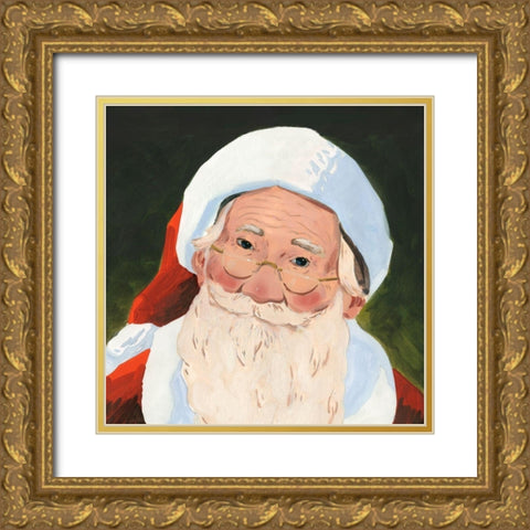 Santa Claus Specs II Gold Ornate Wood Framed Art Print with Double Matting by Green, Jacob