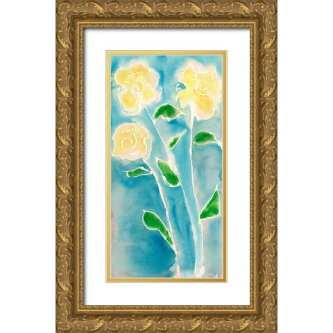 Spring Annuals II Gold Ornate Wood Framed Art Print with Double Matting by Moore, Regina